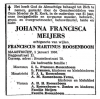 overlijdensadvertentie Johanna Francisca Meijers