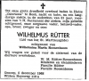 overlijdensadvertentie Wilhelmus Rutter