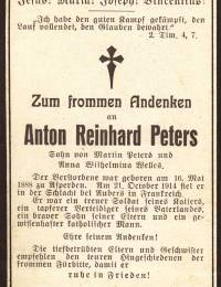 bidprentje Anton Reinhard Peters2